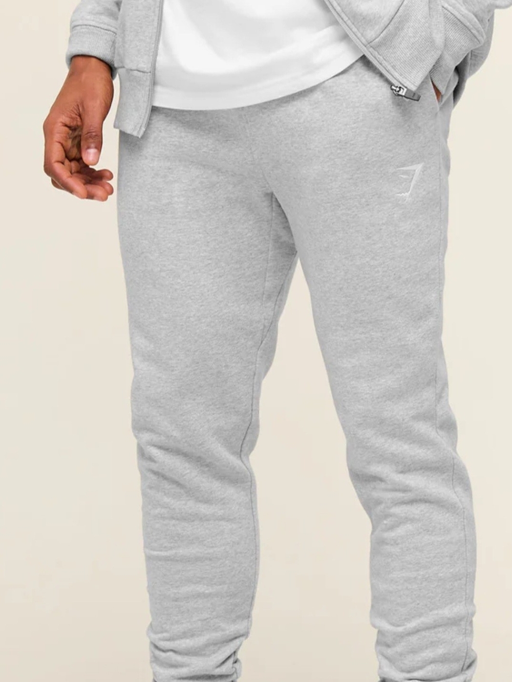 Gymshark Men's Crest Light Gray Men's Joggers Size Medium